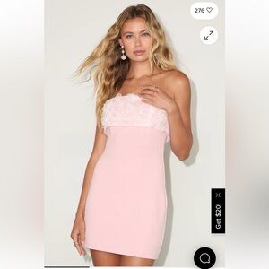 Lulu's Soft Pink Strapless Dress
